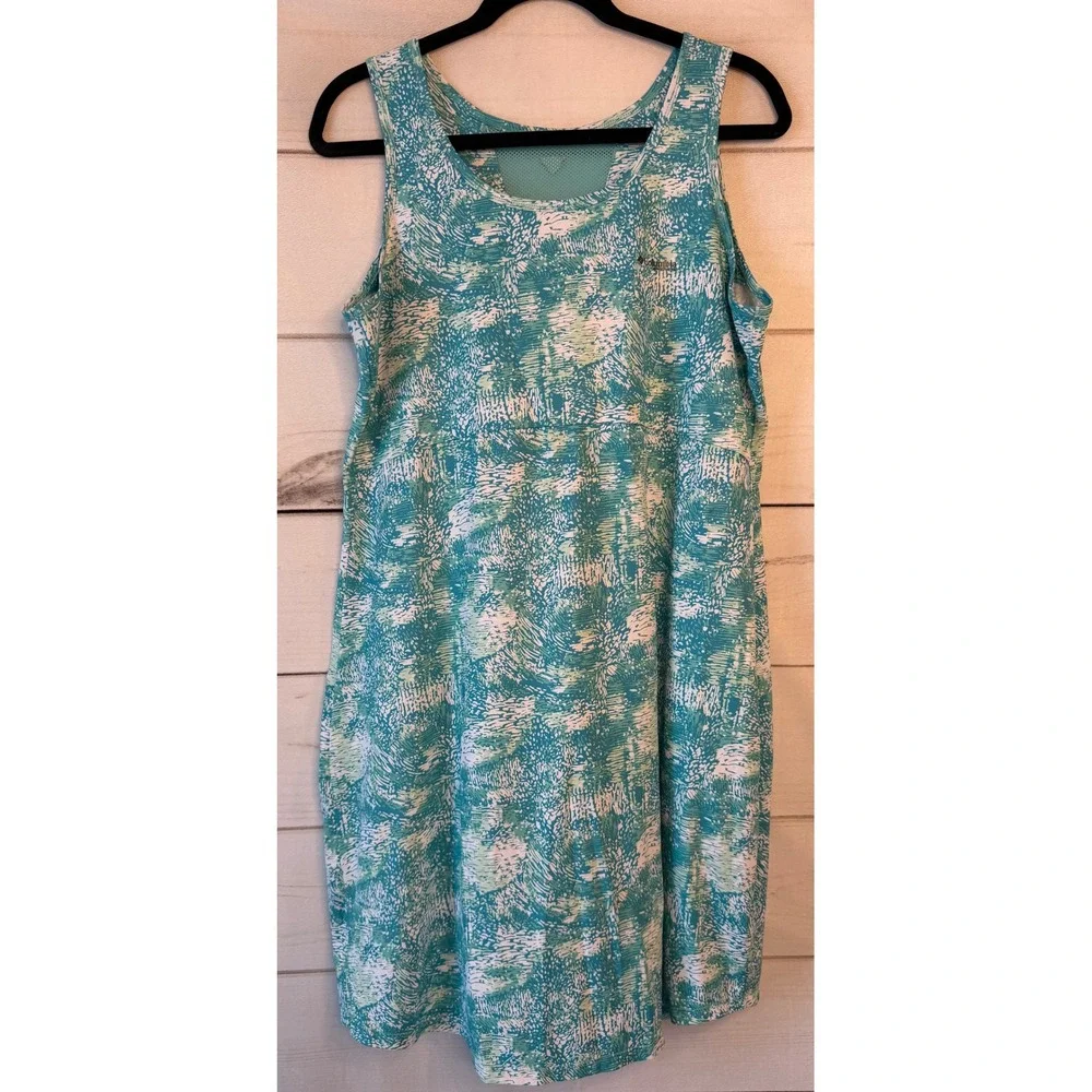 Columbia Womens Freezer III Dress Teal White Abstract Print XL XL0375 Activewear